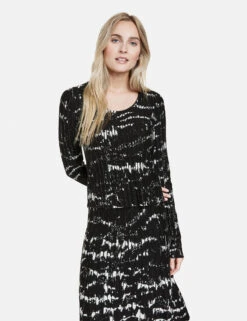 Taifun Figurbetonter Pullover Mit Strickmuster -Feine Mode figurbetonter pullover mit strickmuster 01