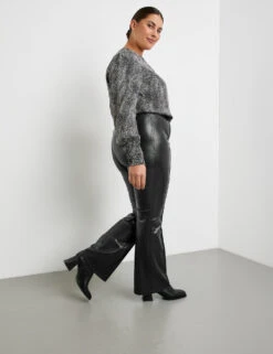 Flared-Hose In Lederoptik Betty -Feine Mode flared hose in lederoptik betty 102