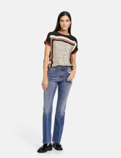 Gerry Weber Flared Jeans Mit Washed-Out Effekt -Feine Mode flared jeans mit washed out effekt 01