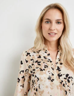 Taifun Fließende Bluse Mit Allover-Dessin -Feine Mode fliessende bluse mit allover dessin 100