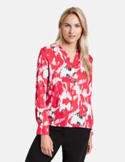 Taifun Fließende Langarmbluse Mit Allover-Print -Feine Mode fliessende langarmbluse mit allover print 01