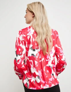 Taifun Fließende Langarmbluse Mit Allover-Print -Feine Mode fliessende langarmbluse mit allover print 104