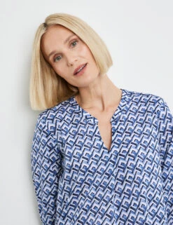 Gerry Weber Gemusterte 3/4 Arm Bluse -Feine Mode gemusterte 34 arm bluse 100