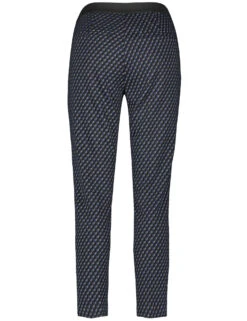 Gerry Weber Gemusterte 7/8 Stretchhose Mit Seitenschlitzen -Feine Mode gemusterte 78 stretchhose mit seitenschlitzen 03