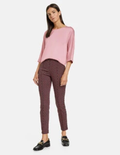 Gerry Weber Gemusterte 7/8 Stretchhose Slim Fit -Feine Mode gemusterte 78 stretchhose slim fit 01