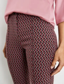 Gerry Weber Gemusterte 7/8 Stretchhose Slim Fit -Feine Mode gemusterte 78 stretchhose slim fit 100