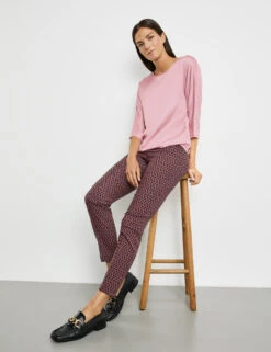 Gerry Weber Gemusterte 7/8 Stretchhose Slim Fit -Feine Mode gemusterte 78 stretchhose slim fit 102