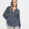 Gerry Weber Gemusterte Bluse Mit Falte Am Vorderteil -Feine Mode gemusterte bluse mit falte am vorderteil 110