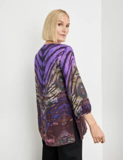 Gerry Weber Gemusterte Longbluse Mit Biesen -Feine Mode gemusterte longbluse mit biesen 104