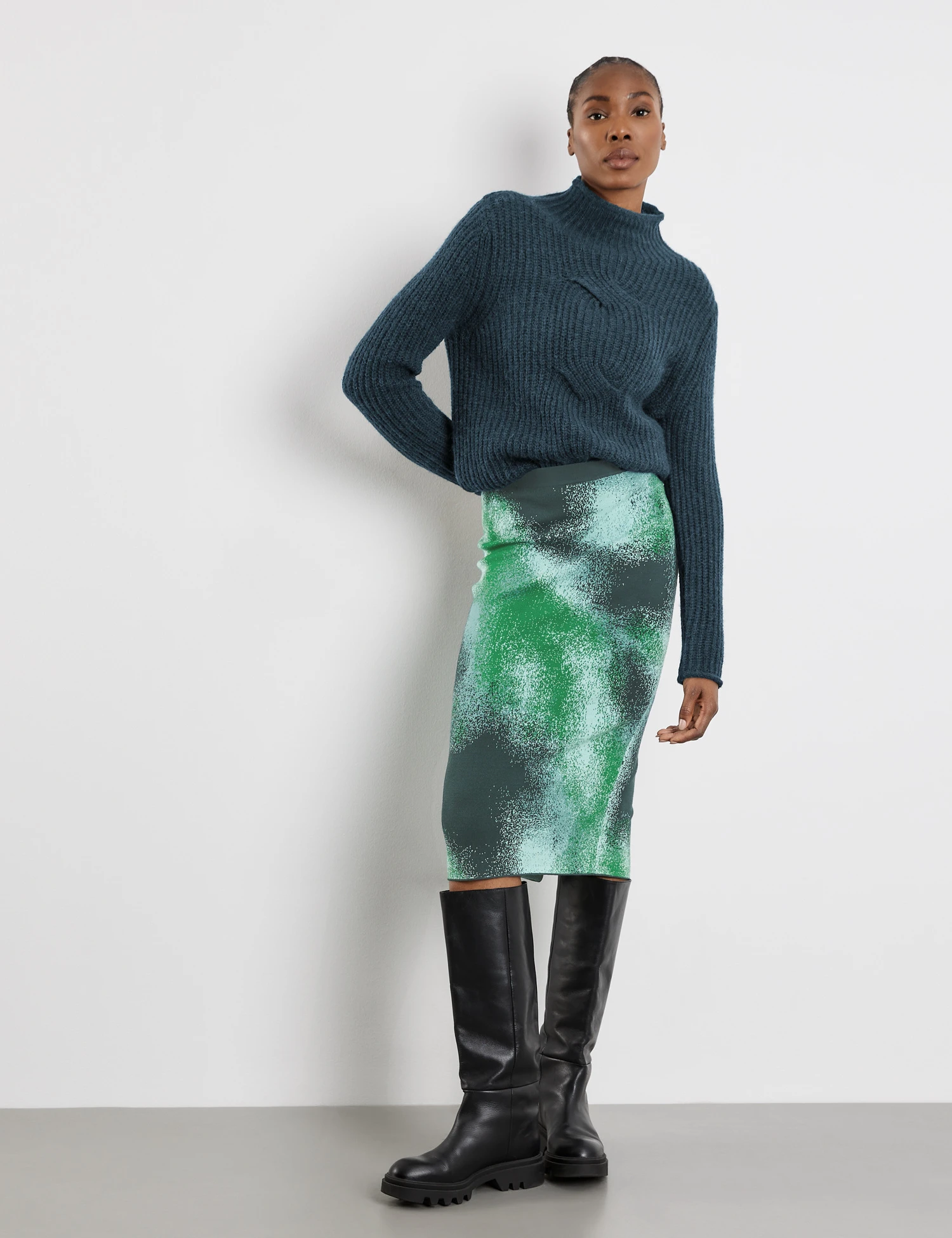 Gerry Weber Gemusterter Bleistiftrock Aus Feinstrick 3 Gerry Weber Gemusterter Bleistiftrock Aus Feinstrick