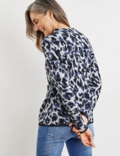 Gerry Weber Gemusterter Pullover Mit Kurzem Stehkragen -Feine Mode gemusterter pullover mit kurzem stehkragen 104