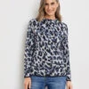 Gerry Weber Gemusterter Pullover Mit Kurzem Stehkragen -Feine Mode gemusterter pullover mit kurzem stehkragen 110