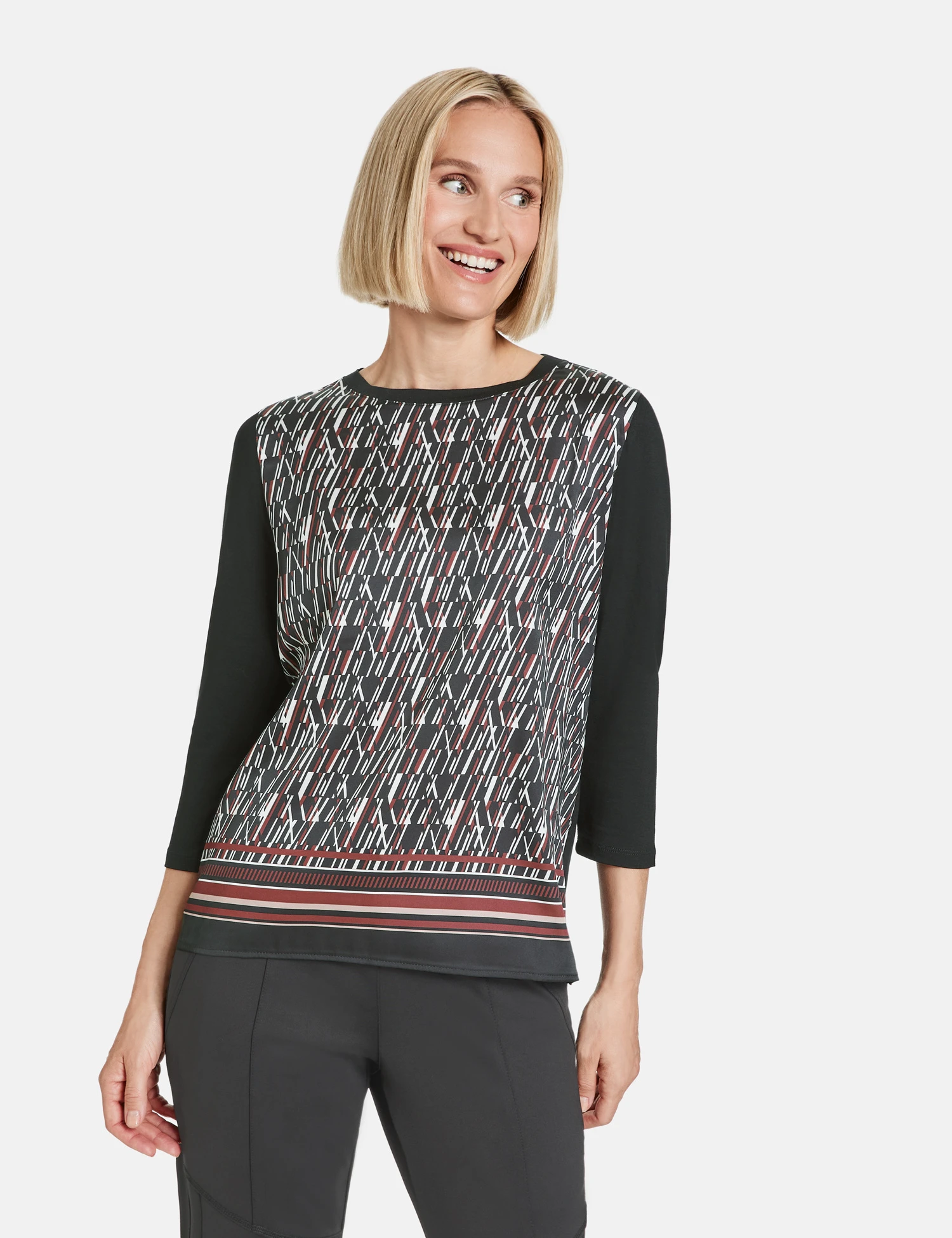 Gerry Weber Gemustertes 3/4 Arm Shirt Mit Material-Patch 9 Gerry Weber Gemustertes 3/4 Arm Shirt Mit Material-Patch - Image 7