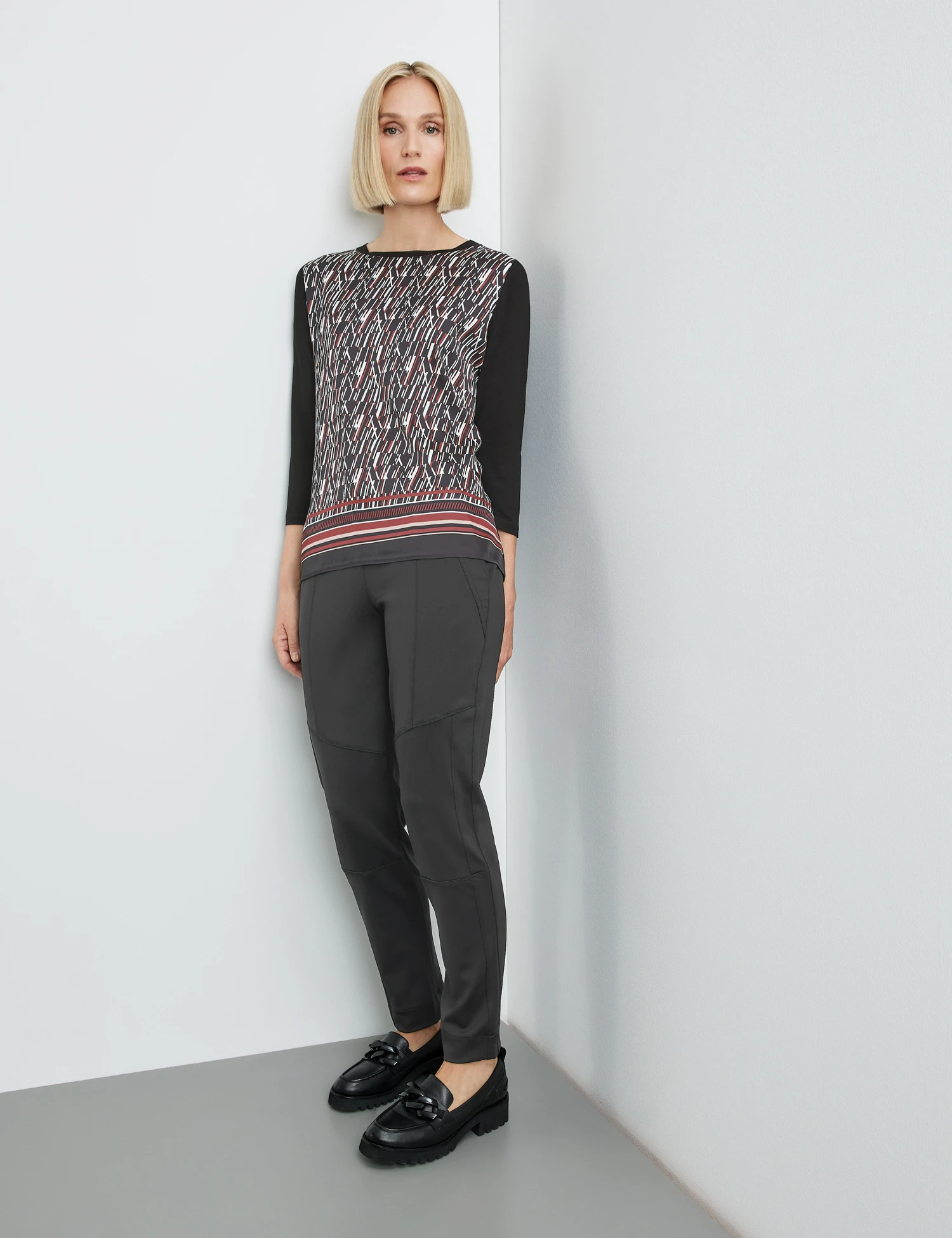 Gerry Weber Gemustertes 3/4 Arm Shirt Mit Material-Patch 7 Gerry Weber Gemustertes 3/4 Arm Shirt Mit Material-Patch - Image 5