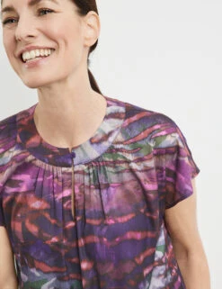 Gerry Weber Gemustertes Blusenshirt Mit Ausschnittdetail 12 Gerry Weber Gemustertes Blusenshirt Mit Ausschnittdetail -Feine Mode gemustertes blusenshirt mit ausschnittdetail 100