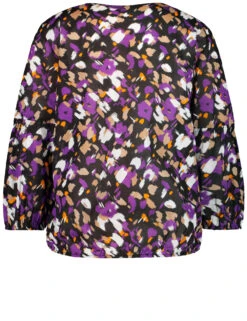 Gerry Weber Gemustertes Blusenshirt Mit Elastischem Saum -Feine Mode gemustertes blusenshirt mit elastischem saum 03