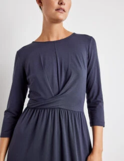 Taifun Gemustertes Jerseykleid Mit Wickeloptik -Feine Mode gemustertes jerseykleid mit wickeloptik 100