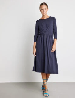 Feine Mode 34 Taifun Gemustertes Jerseykleid Mit Wickeloptik