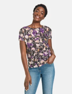 Gerry Weber Gemustertes Kurzarmshirt Mit Elastischem Saum 15 Gerry Weber Gemustertes Kurzarmshirt Mit Elastischem Saum -Feine Mode gemustertes kurzarmshirt mit elastischem saum 01