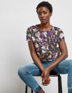 Gerry Weber Gemustertes Kurzarmshirt Mit Elastischem Saum 13 Gerry Weber Gemustertes Kurzarmshirt Mit Elastischem Saum -Feine Mode gemustertes kurzarmshirt mit elastischem saum 102