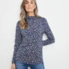 Gerry Weber Gemustertes Langarmshirt Mit Turtleneck -Feine Mode gemustertes langarmshirt mit turtleneck 110