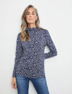 Gerry Weber Gemustertes Langarmshirt Mit Turtleneck