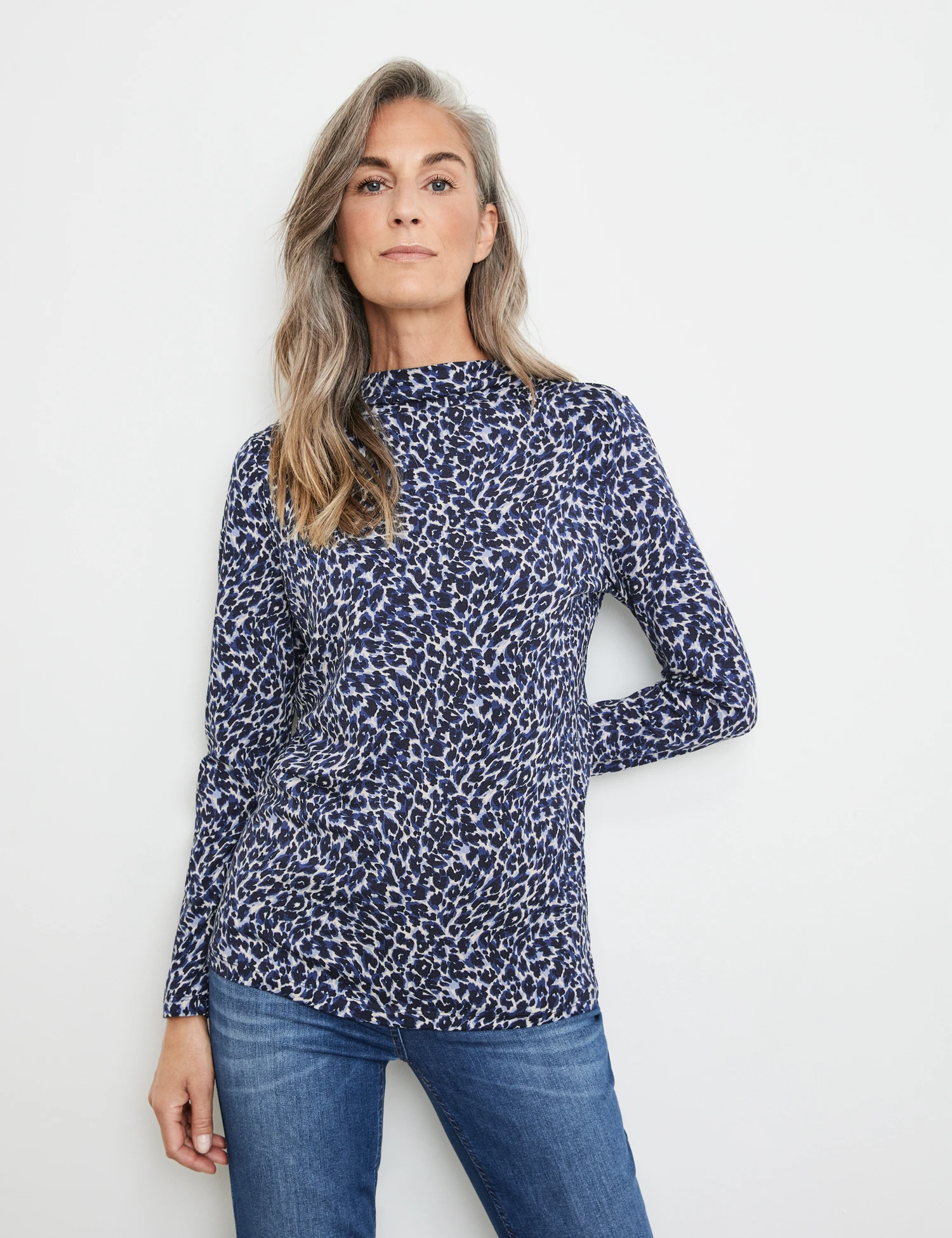 Gerry Weber Gemustertes Langarmshirt Mit Turtleneck 3 Gerry Weber Gemustertes Langarmshirt Mit Turtleneck