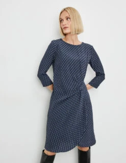 Gerry Weber Gepunktetes Kleid Mit Knotendetail