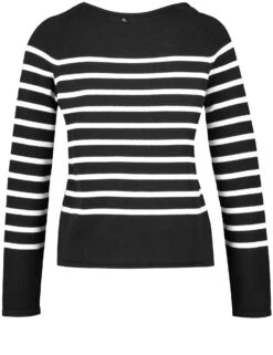 Gerry Weber Geringelter Pullover Aus Baumwolle -Feine Mode geringelter pullover aus baumwolle 03