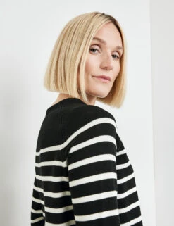 Gerry Weber Geringelter Pullover Aus Baumwolle -Feine Mode geringelter pullover aus baumwolle 100