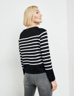 Gerry Weber Geringelter Pullover Aus Baumwolle -Feine Mode geringelter pullover aus baumwolle 104