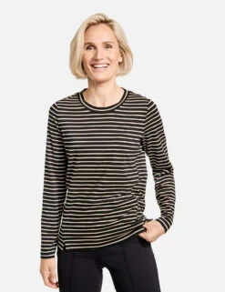 Gerry Weber Geringeltes 3/4 Arm Shirt -Feine Mode geringeltes 34 arm shirt 01