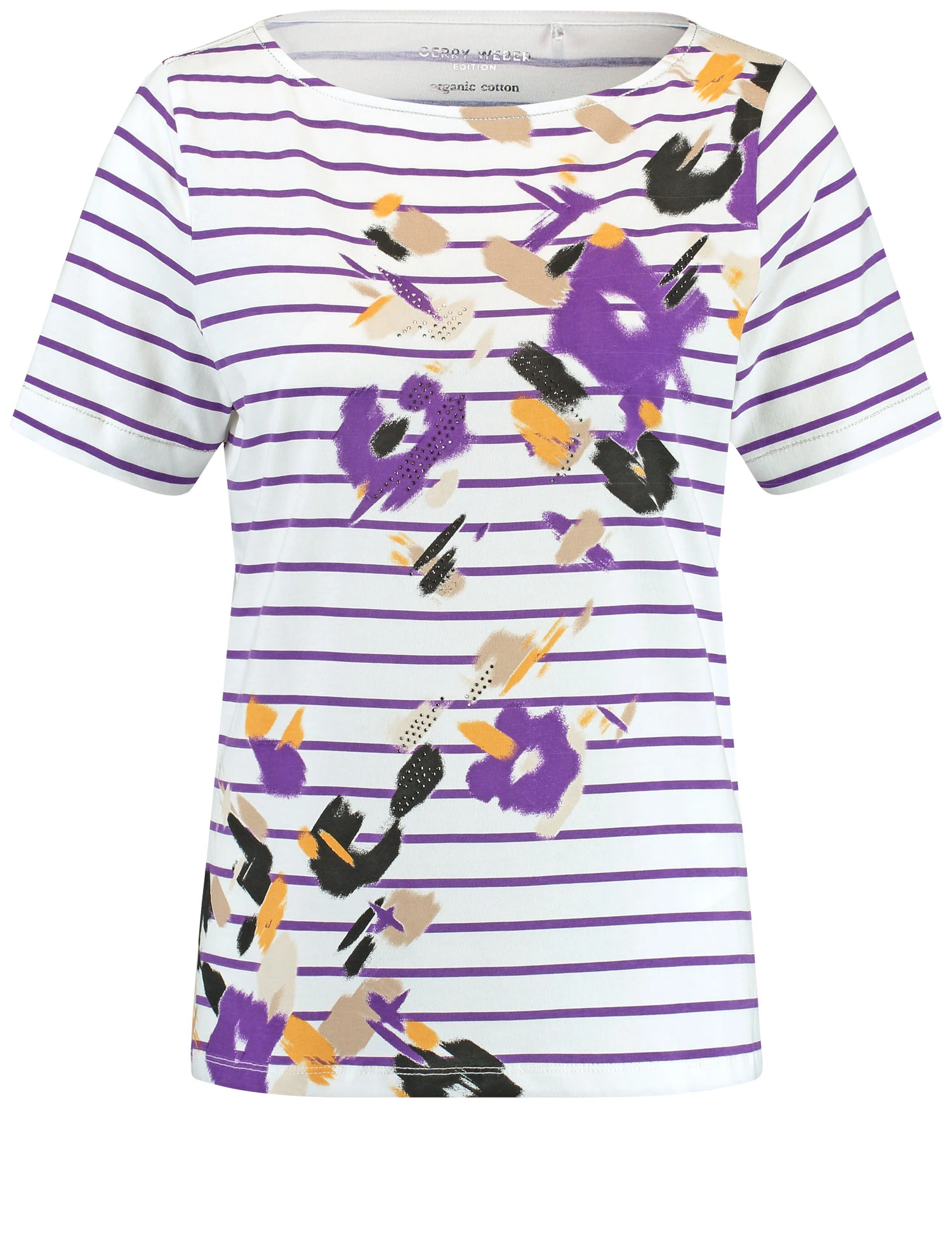 Gerry Weber Geringeltes Halbarmshirt Mit Steinchendekor 4 Gerry Weber Geringeltes Halbarmshirt Mit Steinchendekor - Image 2