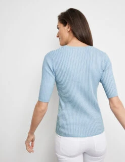 Gerry Weber Halbarmshirt Mit Rippstrick-Struktur -Feine Mode halbarmshirt mit rippstrick struktur 104