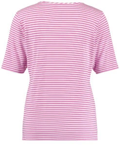 Gerry Weber Halbarmshirt Mit Streifen-Dessin -Feine Mode halbarmshirt mit streifen dessin 03