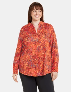 Hemdbluse Mit Allover-Print -Feine Mode hemdbluse mit allover print 01