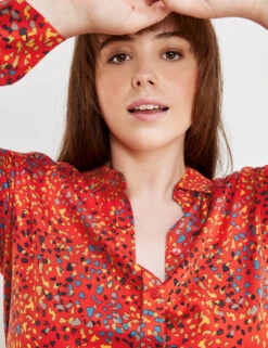 Hemdbluse Mit Allover-Print -Feine Mode hemdbluse mit allover print 100