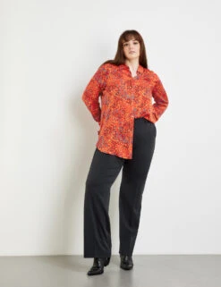 Hemdbluse Mit Allover-Print -Feine Mode hemdbluse mit allover print 102