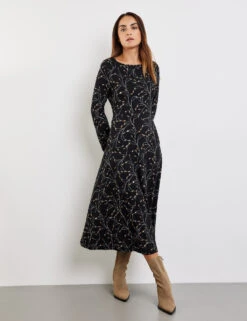 Taifun Jerseykleid In Midilänge