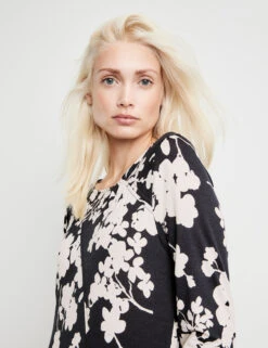 Taifun Jerseykleid Mit Knotendetail Und Schlitz 11 Taifun Jerseykleid Mit Knotendetail Und Schlitz -Feine Mode jerseykleid mit knotendetail und schlitz 100