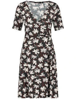 Taifun Jerseykleid Mit Zierknoten Und Wickeloptik