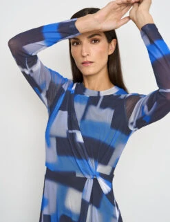 Gerry Weber Kleid Aus Mesh Mit Semitransparenten Ärmeln -Feine Mode kleid aus mesh mit semitransparenten aermeln 100