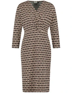 Gerry Weber Kleid Mit Wickeloptik Und Kettendessin -Feine Mode kleid mit wickeloptik und kettendessin 02