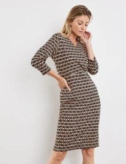 Gerry Weber Kleid Mit Wickeloptik Und Kettendessin -Feine Mode kleid mit wickeloptik und kettendessin 102