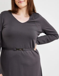 Kniebedeckendes Kleid Aus Interlock-Jersey -Feine Mode kniebedeckendes kleid aus interlock jersey 102