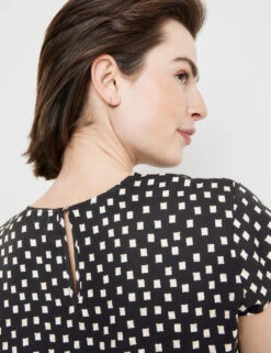 Taifun Kurzarmbluse Mit Allover-Print -Feine Mode kurzarmbluse mit allover print 100