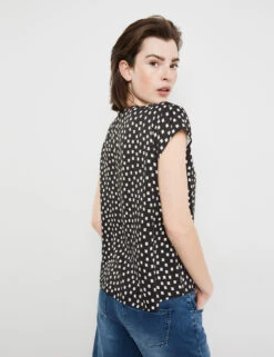 Taifun Kurzarmbluse Mit Allover-Print -Feine Mode kurzarmbluse mit allover print 104