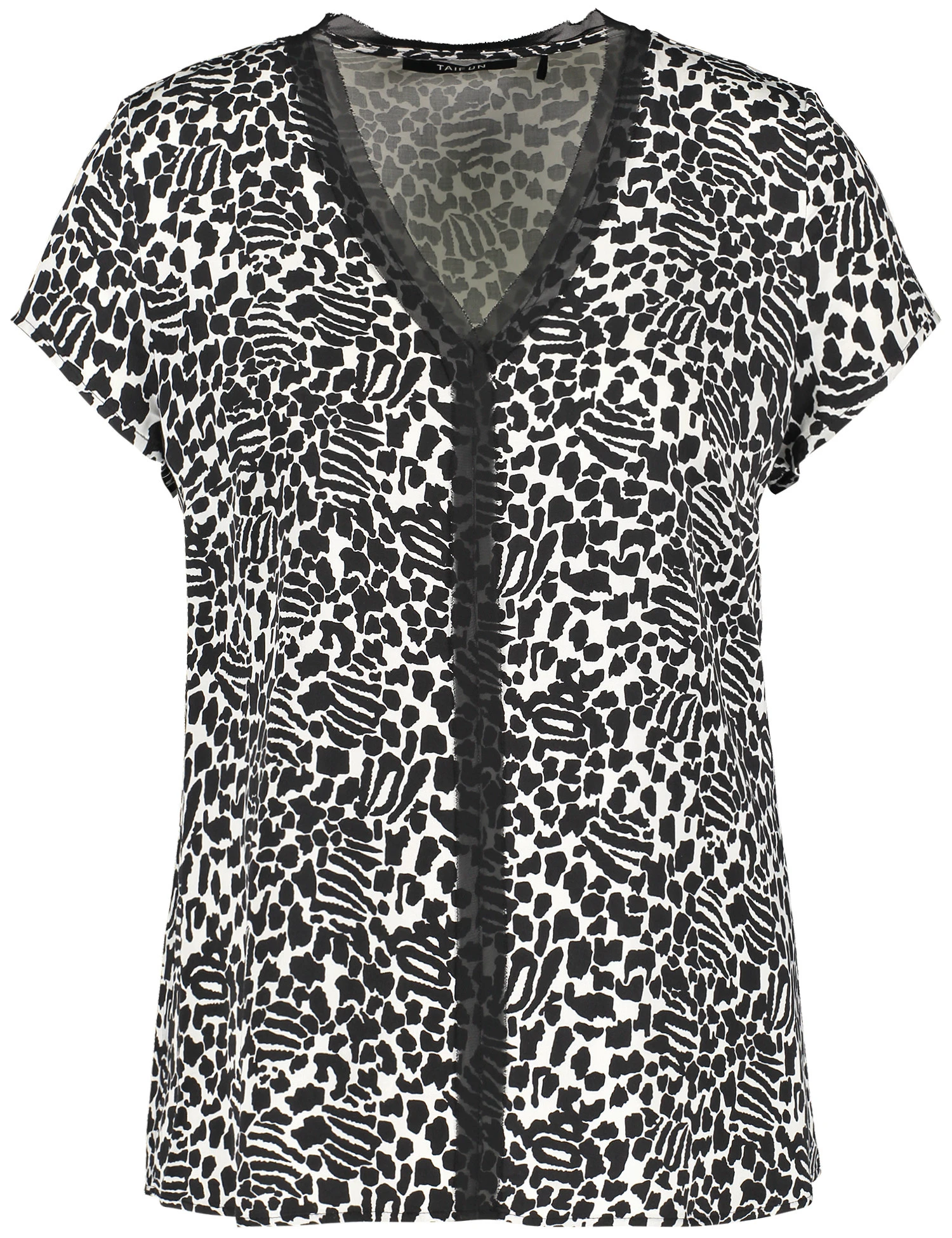 Taifun Kurzarmbluse Mit V-Ausschnitt 4 Taifun Kurzarmbluse Mit V-Ausschnitt - Image 2