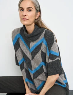 Gerry Weber Kurzarmpullover Mit Wollanteil -Feine Mode kurzarmpullover mit wollanteil 102