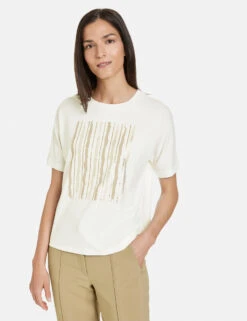 Gerry Weber Kurzarmshirt Mit Paillettendekor -Feine Mode kurzarmshirt mit paillettendekor 01